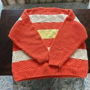 Striped Orange and Cream Sweater